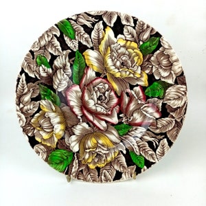 Vintage Myott Son & Co Floral China Bermuda Dinner Plate, Collectors plate, Made in England,  diameter 10.0&quot; / 25.5 cm, Myott Son and Co