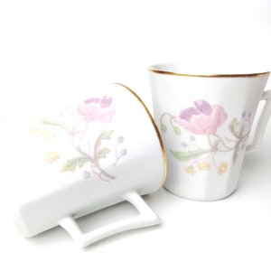 Taza vintage con flores campestres, cerámica pintada a mano, colección Sunny Korea, 9,9 cm, tetera estilo campestre