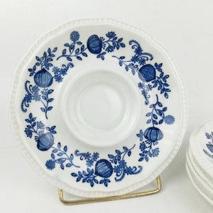 Vintage Kensington Saucer, Blue Onion Series, Ironstone plates 1960s, blue and white, Made in England, 6.2&quot; / 16cm
