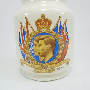 Vintage George VI & Queen Elizabeth Coronation Cup 1937, British decorative small vase,  George VI coronation commemorative, 3.54&quot;