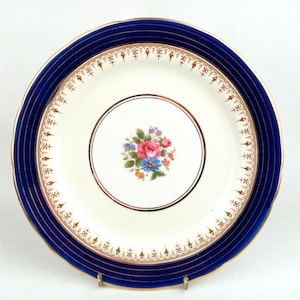 Aynsley Fine Bone China, Cobalt Blue Dorchester Pattern, Dinner Plate