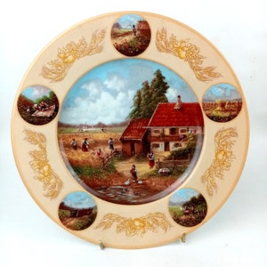 Vintage Farmers Harvest Plate, Seltman & Weiden Limited Edition Plate, 1989 Crop Harvest plate, Collectors plate, diameter 10&quot; / 25.5 cm
