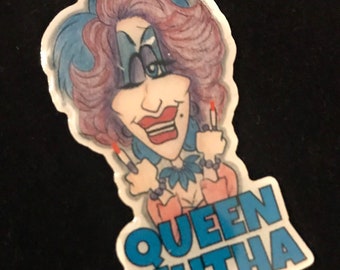 Queen Mutha Drag Queen Lapel pin, double pin backing
