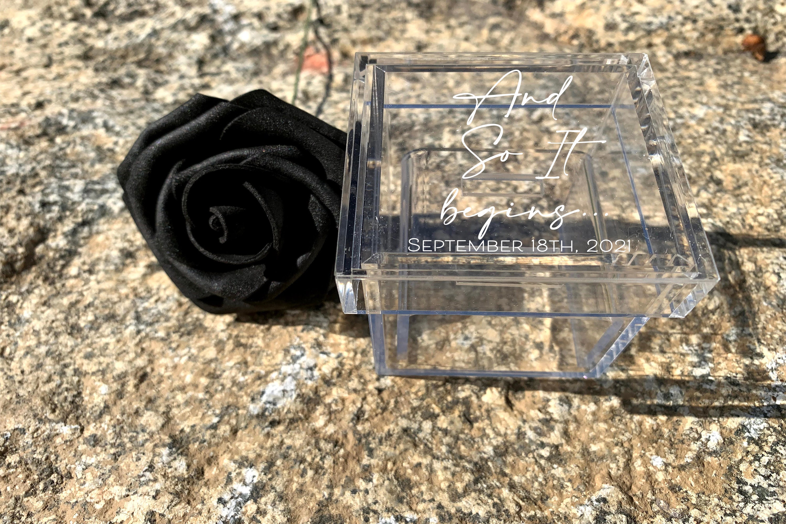 Personalized Wedding Ring Box Engagement Ring Box Acrylic Etsy UK