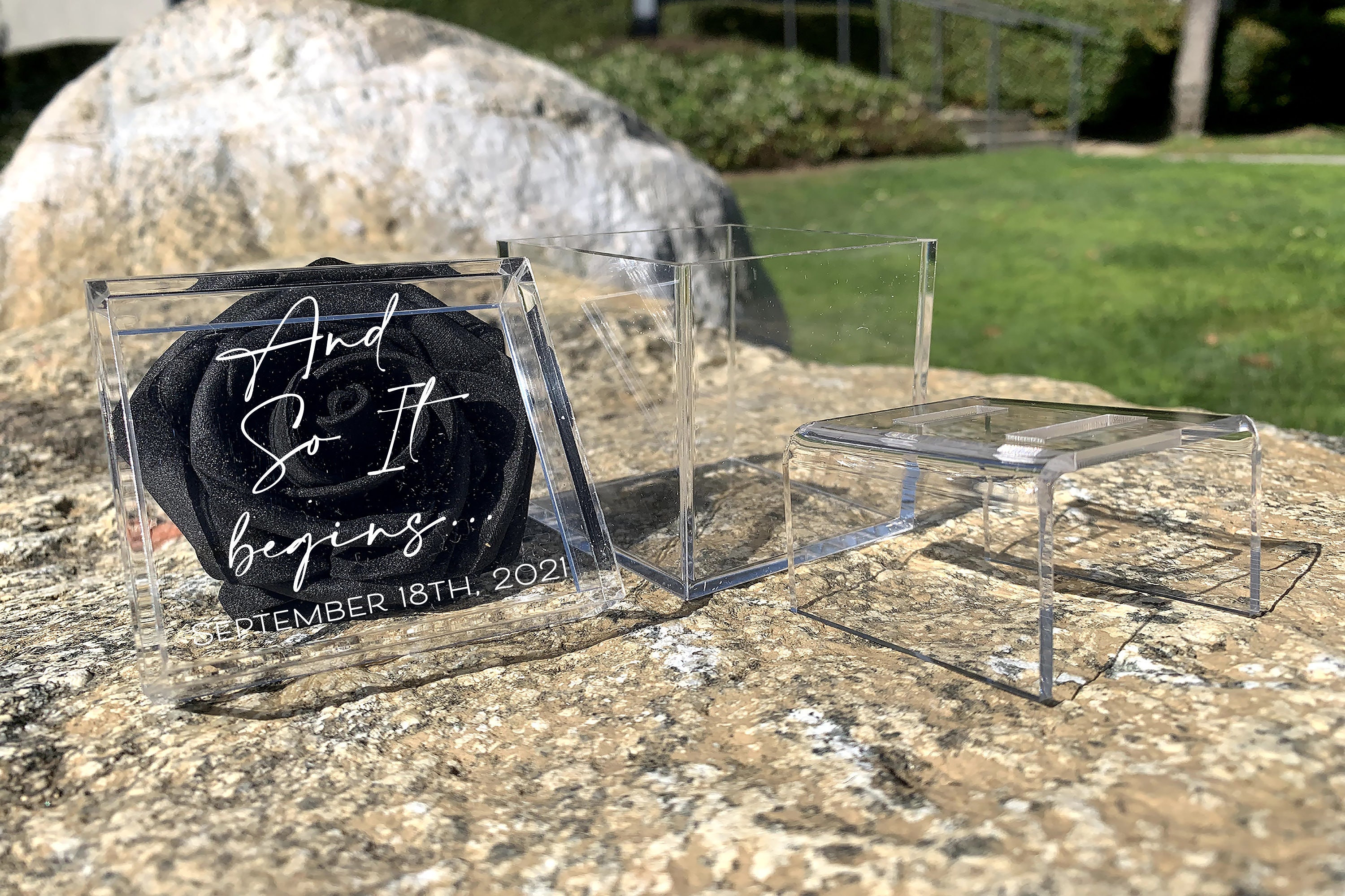 Personalized Wedding Ring Box Engagement Ring Box Acrylic Etsy UK