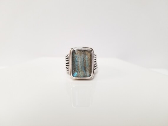 Unique Labradorite Ring // Solid 925 Sterling Sil… - image 5
