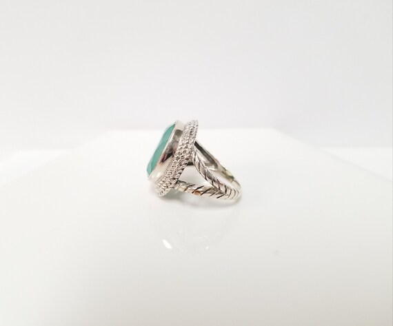 Aqua Chalcendony Ring // Solid Sterling Silver. S… - image 5