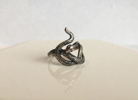 Patina Snake Ring // Solid Sterling Silver. Large… - image 3