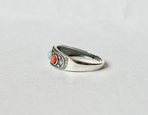 Southwestern Ring // Solid Sterling Silver. Coral… - image 5
