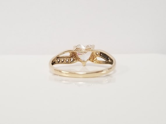 Antique Diamond Heart Ring // 10k yellow gold, si… - image 6