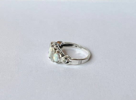 Vintage Opal Ring // Solid Sterling Silver. Estat… - image 3