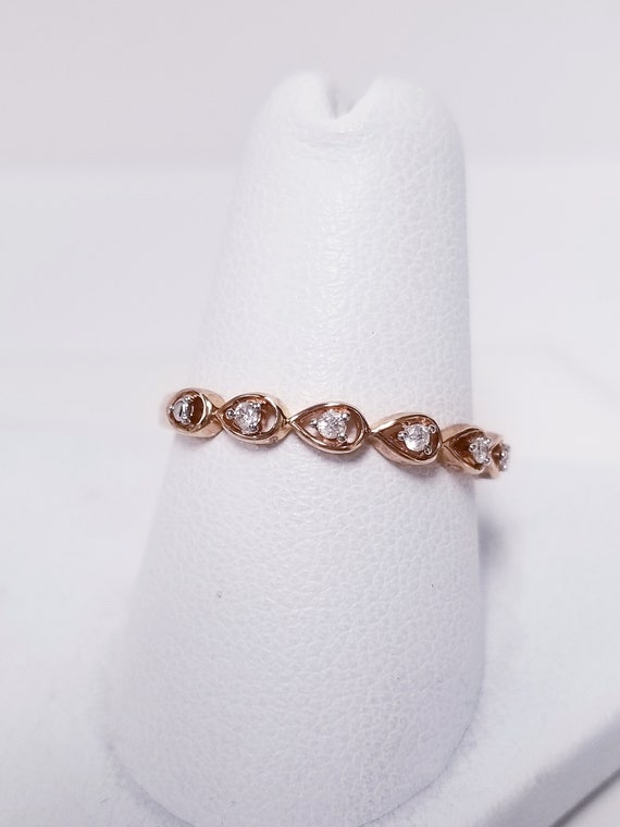 10k Rose Gold Diamond Band // Size 6.75. Half Ete… - image 1