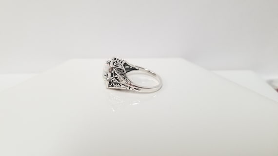 Antique Opal Ring // Solid Sterling Silver. Squar… - image 4