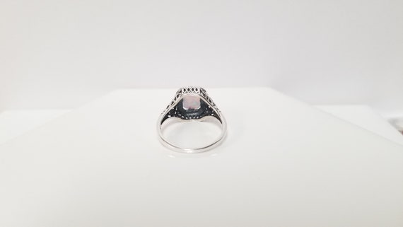 Antique Opal Ring // Solid Sterling Silver. Emera… - image 6