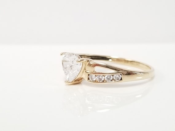 Antique Diamond Heart Ring // 10k yellow gold, si… - image 7
