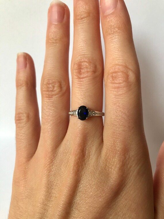 Sapphire Engagement Ring // Solid Sterling Silver… - image 3