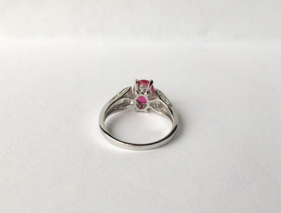 Antique Ruby &  Diamond CZ Ring // Solid Sterling… - image 6