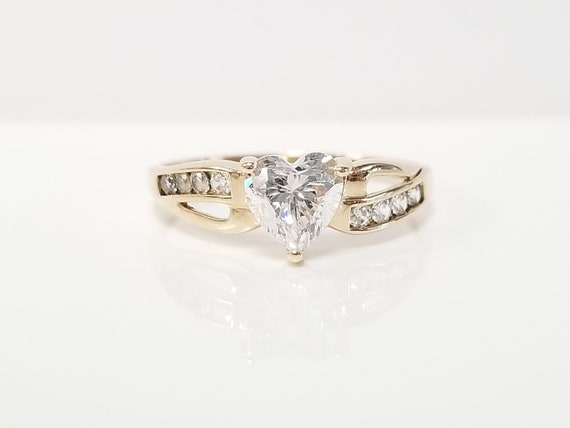 Antique Diamond Heart Ring // 10k yellow gold, si… - image 3