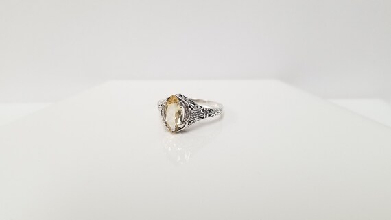 Lemon Citrine Ring // Solid Sterling Silver. Marq… - image 2