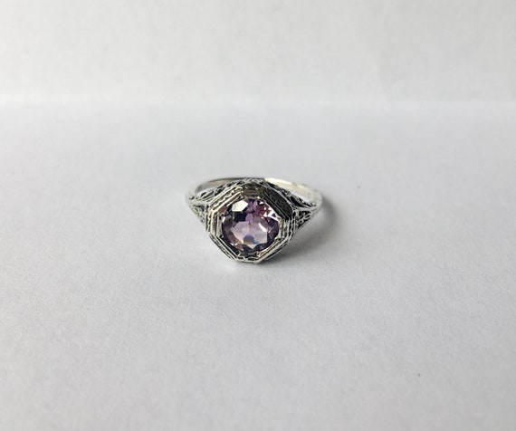 Antique Amethyst Ring // Solid Sterling Silver. R… - image 3