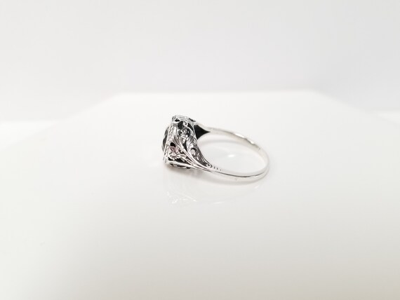 Antique Green Amethyst Ring // Solid Sterling Sil… - image 3