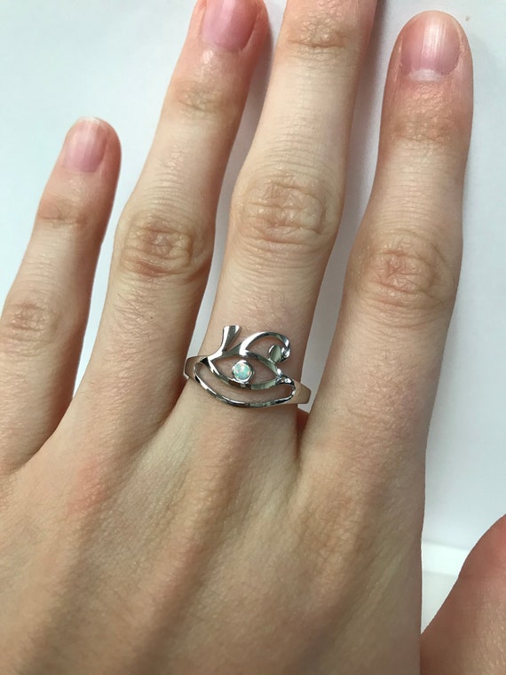 Egyptian Opal Ring // Solid Sterling Silver. Seei… - image 1