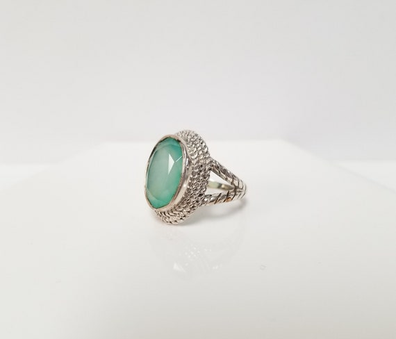 Aqua Chalcendony Ring // Solid Sterling Silver. S… - image 4