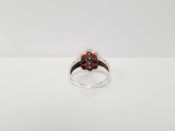 Garnet Pearl Ring // Solid Sterling Silver. Antiq… - image 7
