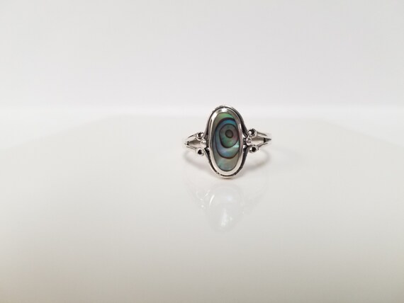 Abalone Sterling Silver Ring // Solid 925 Sterlin… - image 4