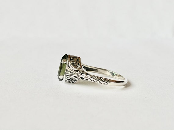 Vintage Maruiqse Emerald Ring // Solid Sterling S… - image 5