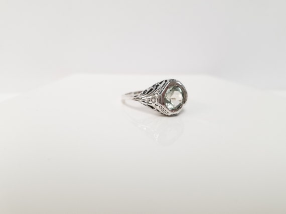 Antique Green Amethyst Ring // Solid Sterling Sil… - image 4