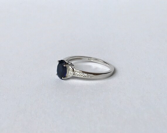 Sapphire Engagement Ring // Solid Sterling Silver… - image 5