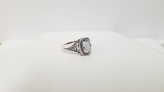 Antique Opal Ring // Solid Sterling Silver. Emera… - image 7