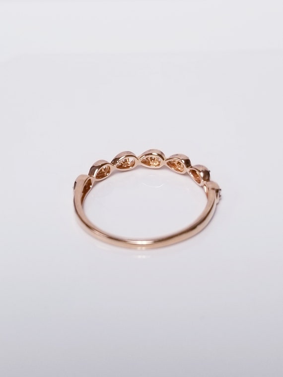 10k Rose Gold Diamond Band // Size 6.75. Half Ete… - image 4