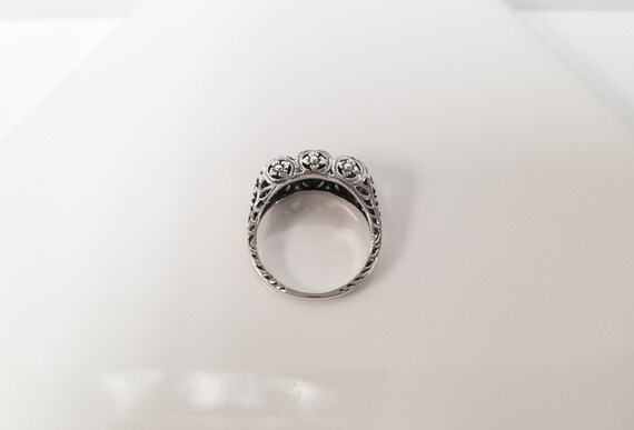 Antique Emerald Ring // Solid Sterling Silver, Re… - image 6