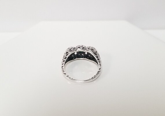 Antique Emerald Ring // Solid Sterling Silver, Re… - image 7