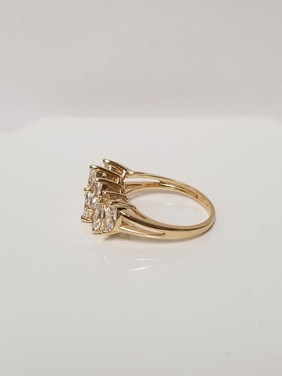 Antique Marquise Cluster Ring // Solid 14k Yellow… - image 5