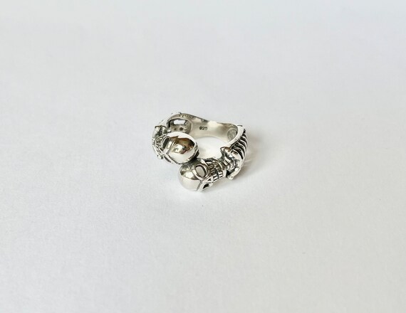 Double Skeleton Ring // Solid Sterling Silver. La… - image 2