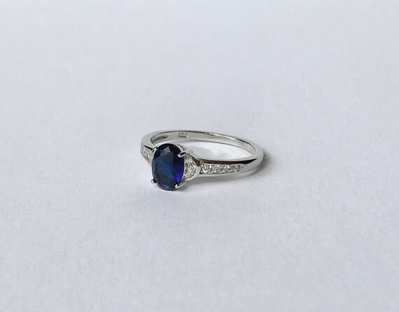 Sapphire Engagement Ring // Solid Sterling Silver… - image 4