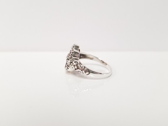 Garnet Pearl Ring // Solid Sterling Silver. Antiq… - image 6