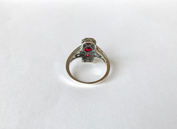Retro Ruby Ring // Size 7. Solid Sterling Silver,… - image 7