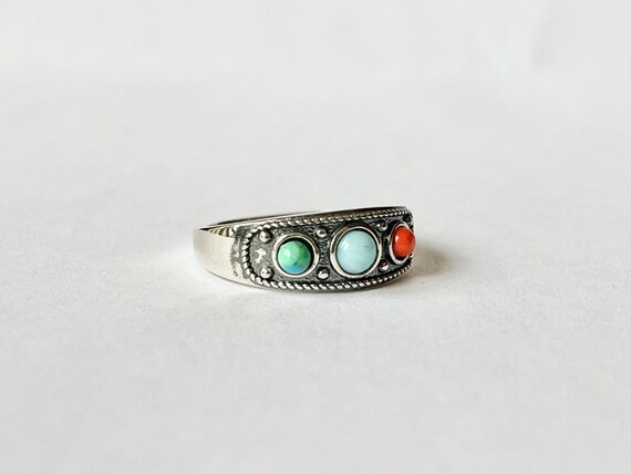 Southwestern Ring // Solid Sterling Silver. Coral… - image 7