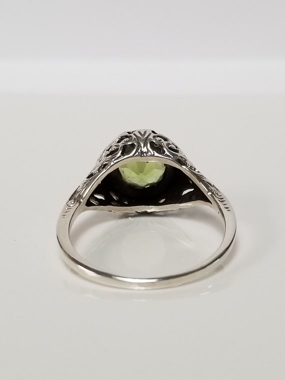 Antique Peridot Ring // Solid Sterling Silver. Re… - image 5