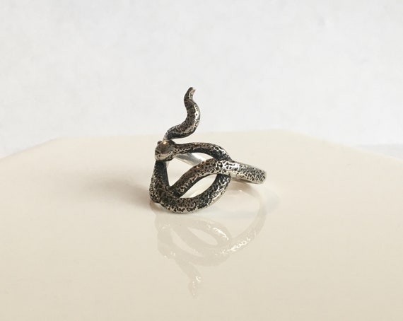 Patina Snake Ring // Solid Sterling Silver. Large… - image 4