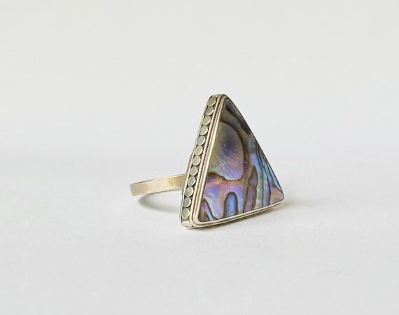Unique Abalone Wave Ring // Solid 925 Sterling Si… - image 4