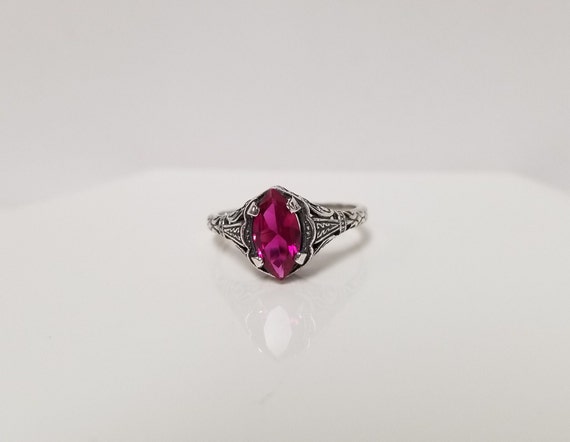 Marquise Ruby Engagement Ring // Solid Sterling S… - image 6