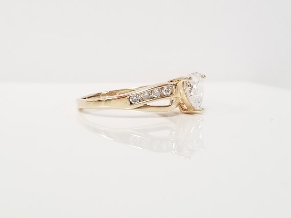Antique Diamond Heart Ring // 10k yellow gold, si… - image 5