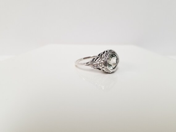Antique Green Amethyst Ring // Solid Sterling Sil… - image 6