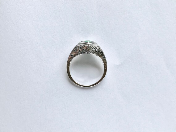 Vintage Emerald Ring // 925 Solid Sterling Silver… - image 5