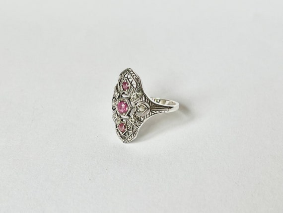 Antique Ruby Filigree Ring // Genuine Ruby. Solid… - image 3